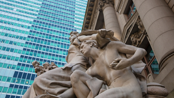 Exterior of 55 Water Street building in NYC.