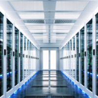 Backup cloud data service center. 3D rendering