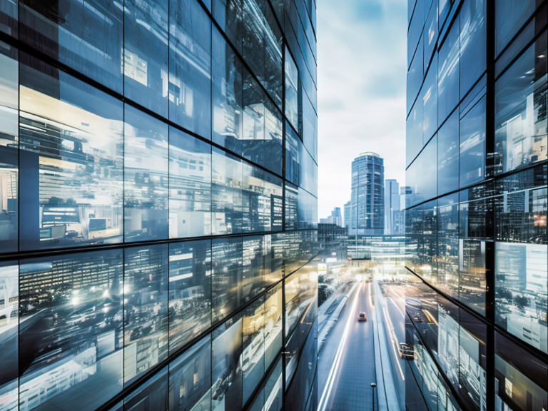 Fast paced and ever changing landscape of a dynamic business environment. Abstract business background.