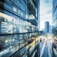 Fast paced and ever changing landscape of a dynamic business environment. Abstract business background.