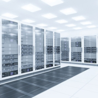 Server room. 3d rendering of data center