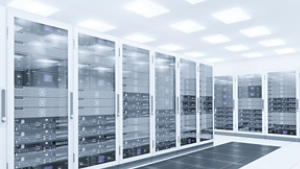 Server room. 3d rendering of data center