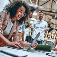 Young business people in office