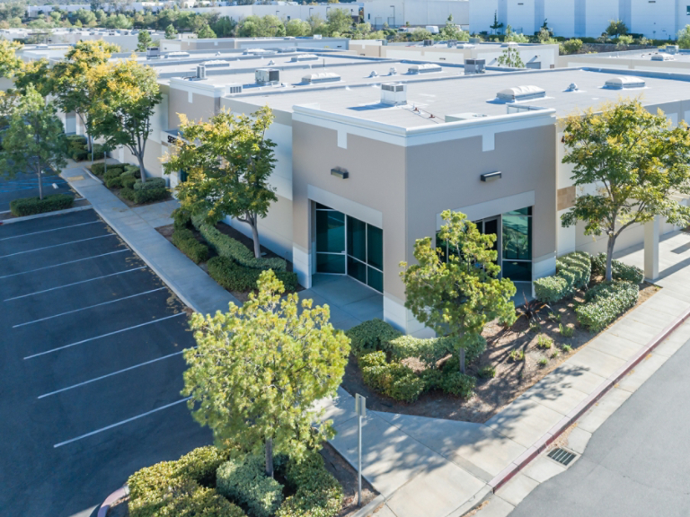 Aerial View Of Industrial Commerce Office Buildings