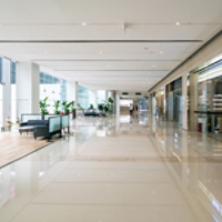 Interior space of department store