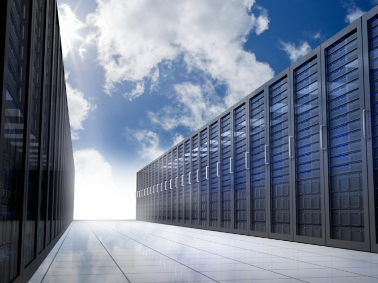 Server hallway in the sky