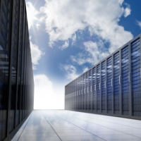 Server hallway in the sky