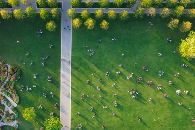 Busy public park