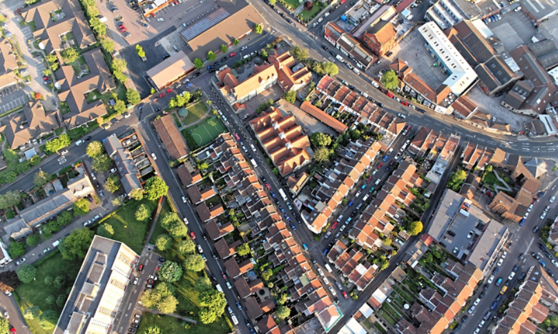 Busy residential city