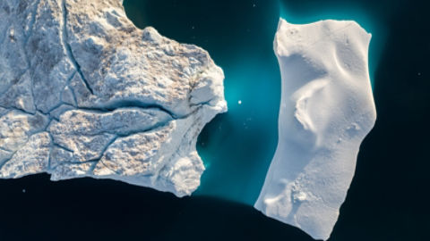 Large glacier and iceberg