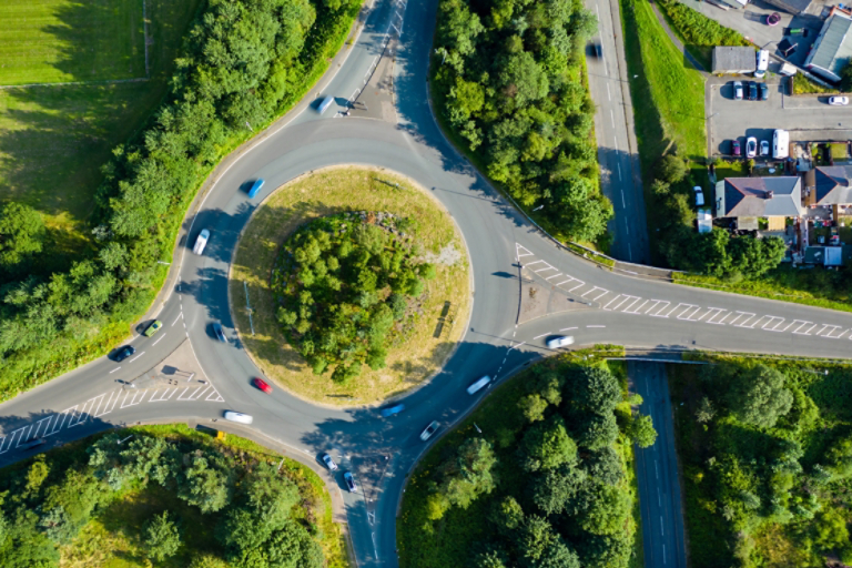 Rural roundabout intersection