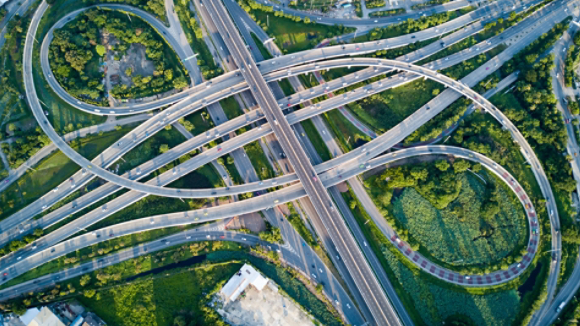 Urban busy interchange 