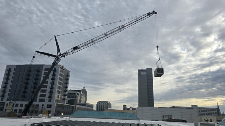 Allen County Library Crane Lift