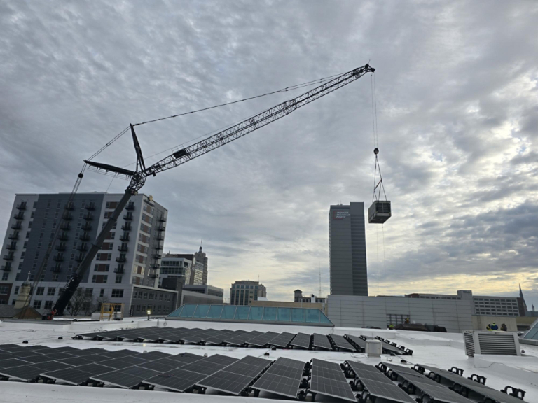 Allen County Library Crane Lift