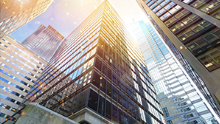 Modern office buildings in city