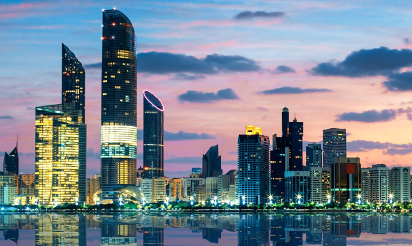 Abu Dhabi Skyline at sunset