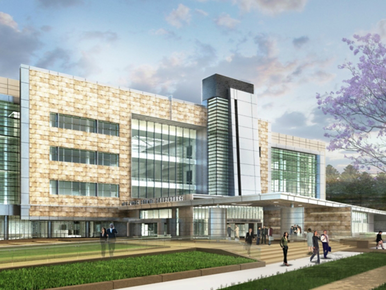 court house with grass and blue sky