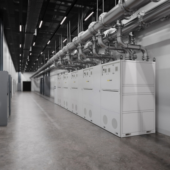 LiquidStack equipment in modern facility corridor