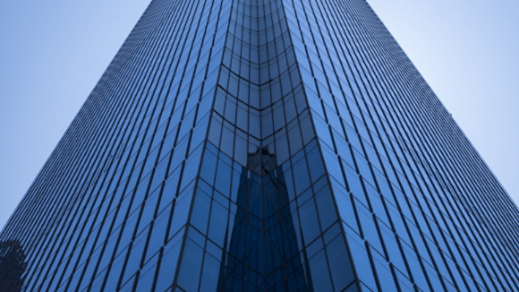 Tall glass office building