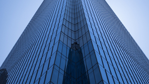 Tall glass office building