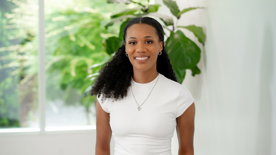 Smiling employee female