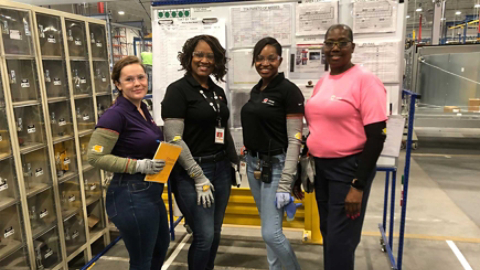 Samantha Fargo and her colleagues at the Columbia, SC plant