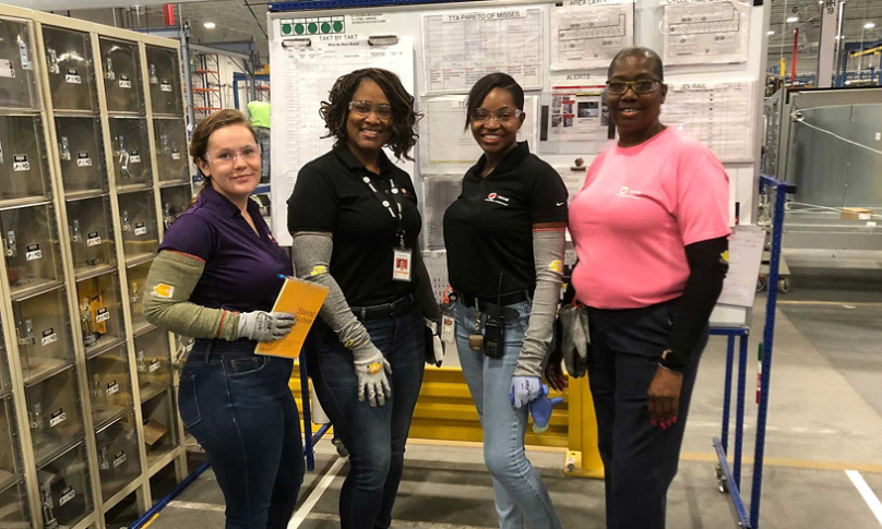 Samantha Fargo and her colleagues at the Columbia, SC plant