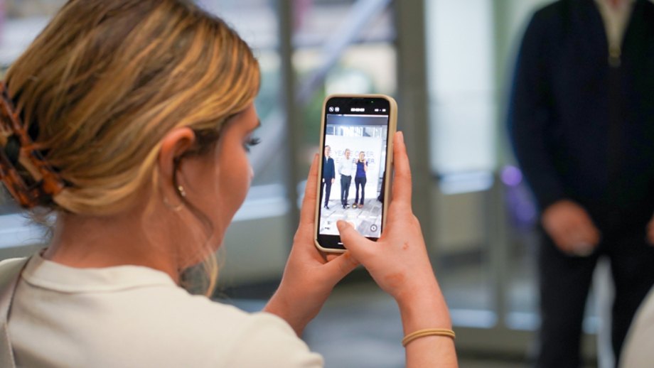 Female employee taking photos