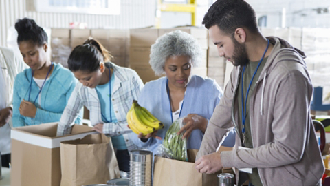 Volunteers at a foodbank