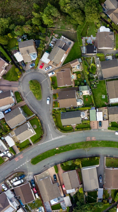 Residential neighborhood streets 