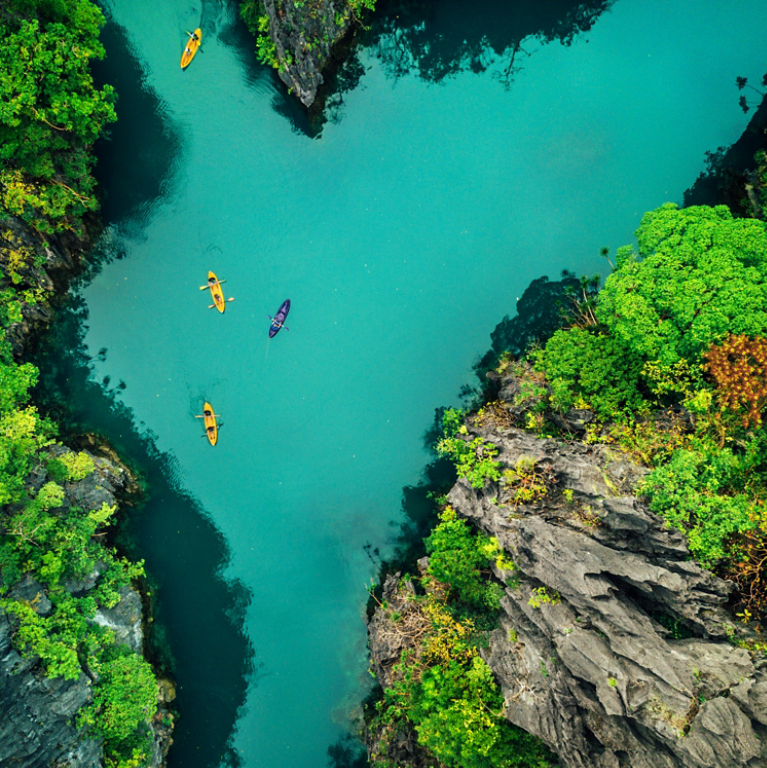 Lagoon with Kayaks