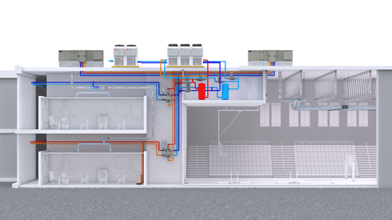 Air to Water Thermafit™ Modular Heat Pump System Render