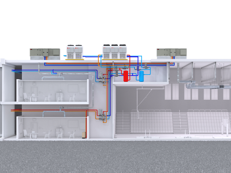 Air to Water Thermafit™ Modular Heat Pump System Render