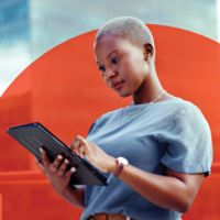 Building Brilliance Woman on iPad