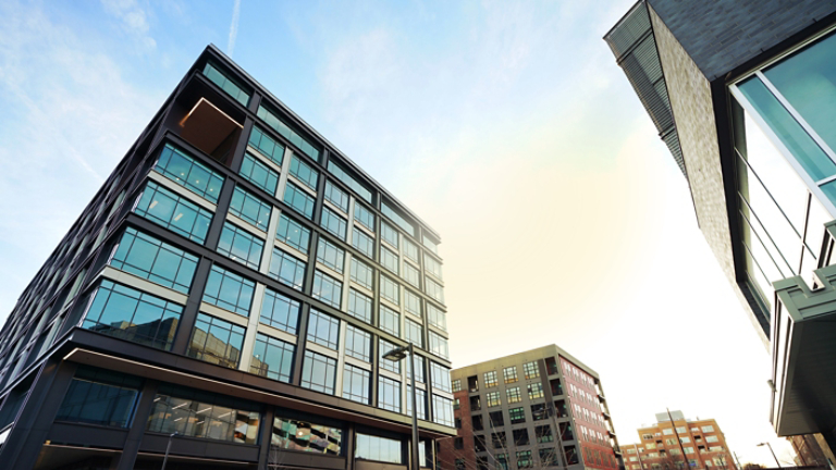 Smoky Hollow, a mixed use development of retail, apartments and office space in downtown Raleigh NC   