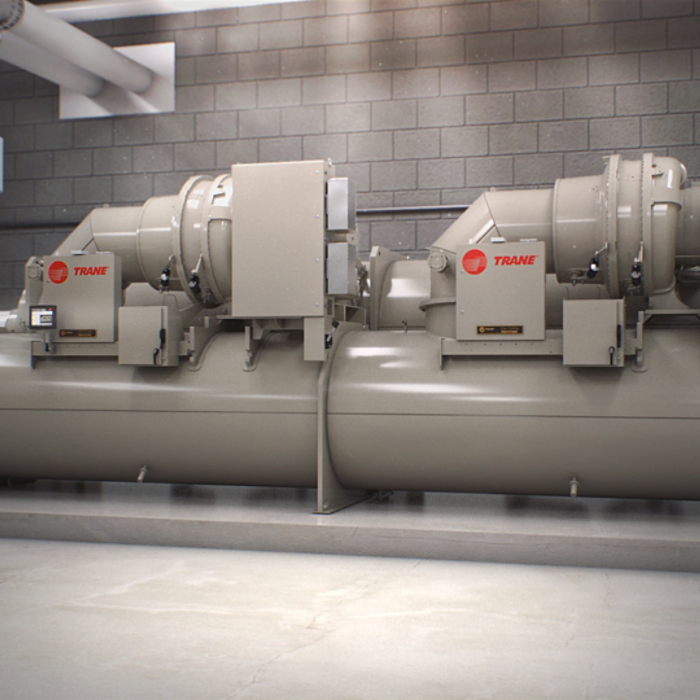 Data Center Mechanical Room with CenTraVac® Water-Cooled Chiller model CDHH