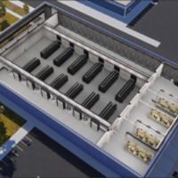 Data Center System in Cutaway of Building