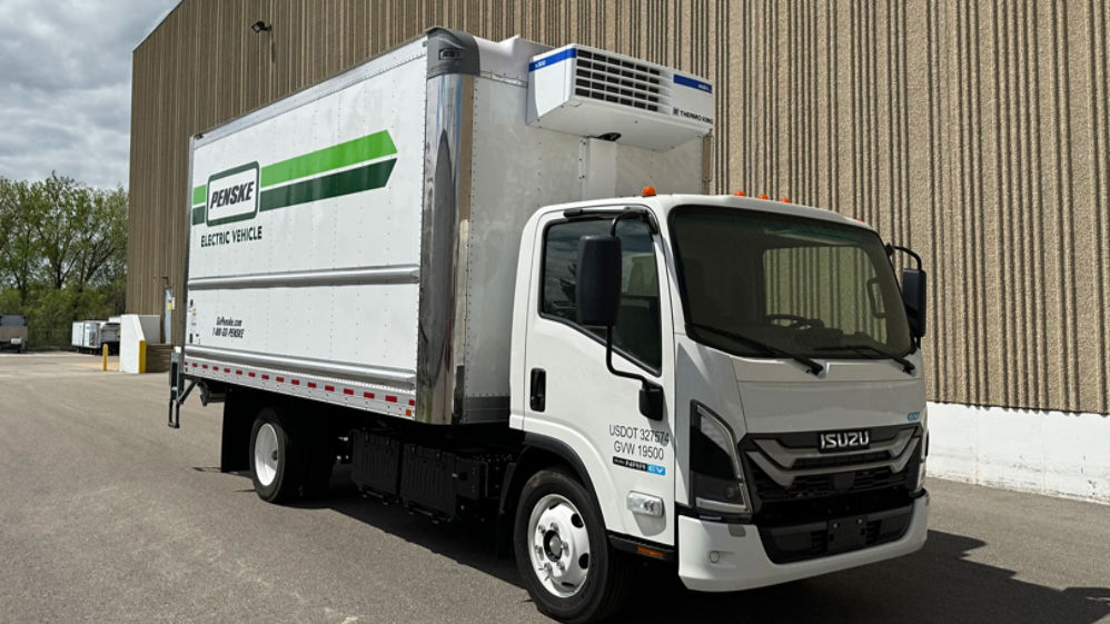 At ACT Expo, Isuzu will showcase Thermo King's e300 transport refrigeration unit on an Isuzu NRR electric vehicle, demonstrating a zero-emission box truck.