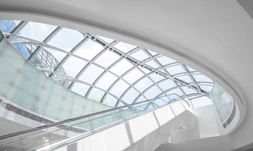 indoor escalators and skylight