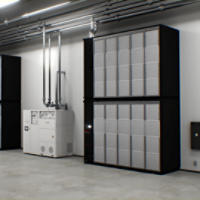 Data Center Internal Server Room with Fan Coil Wall and GigaModular™ CDU