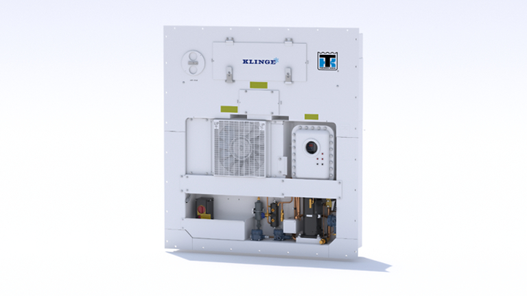 Front view of Klinge PFR-571 Z2 Explosion-Proof Refrigeration Unit for Containers
