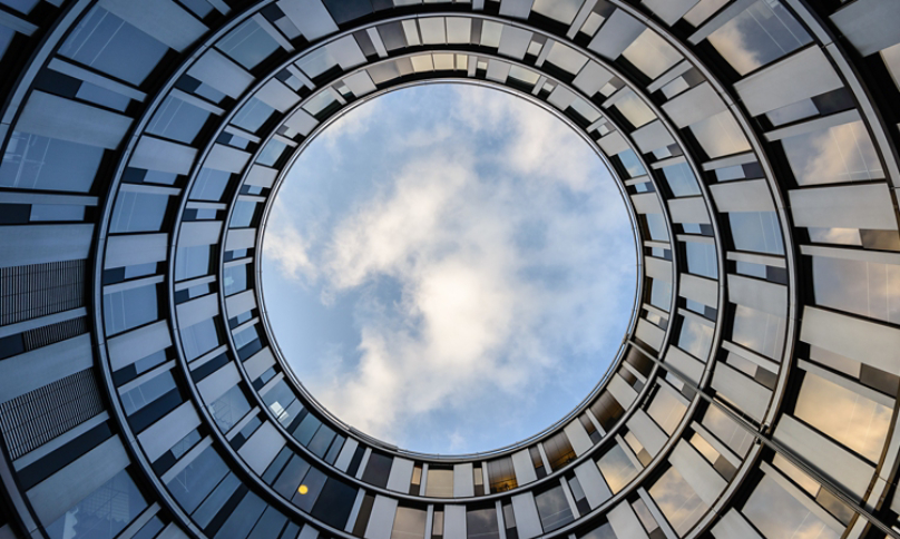 Moving Upward Circular Building