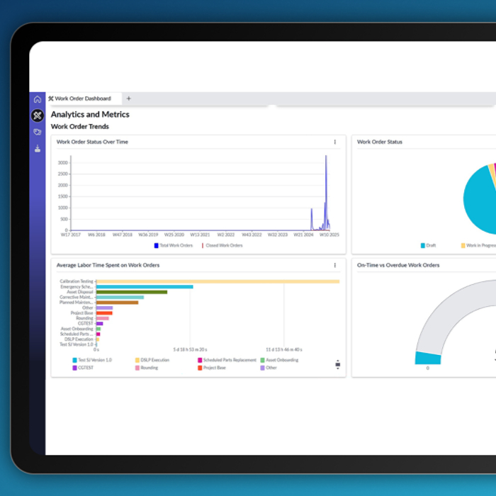 Nuvolo Trane Software Work Order Dashboard