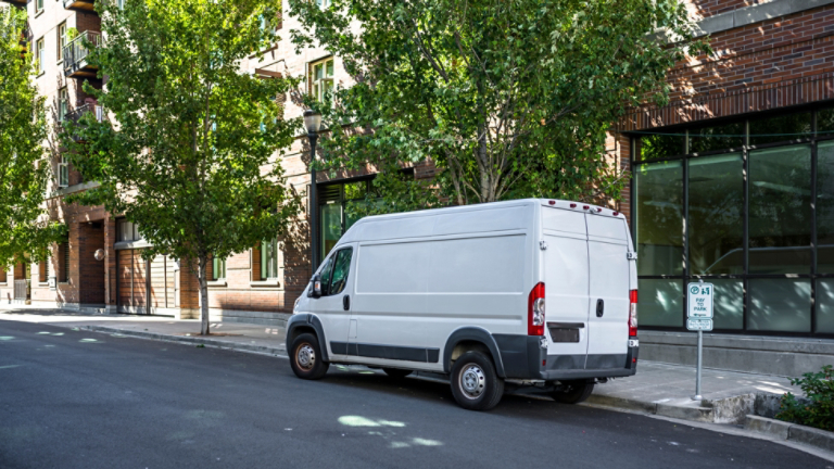 Small truck import delivery stock image