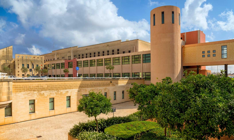 street level view of Mater Dei Hospital in Malta