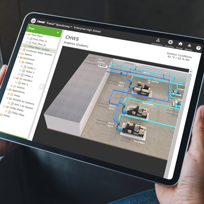 Tracer Synchrony BAS on Tablet for CWHS CenTraVac Chillers Image