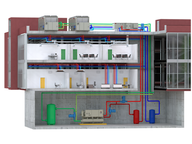 Air-to-Water Cascade Heat Pump System