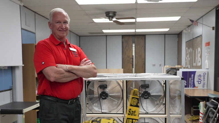 Manufacturing professional with fans