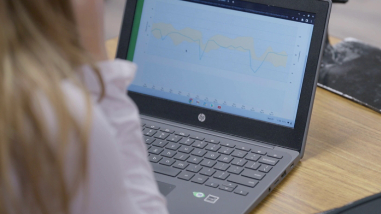 Laptop with sensor data