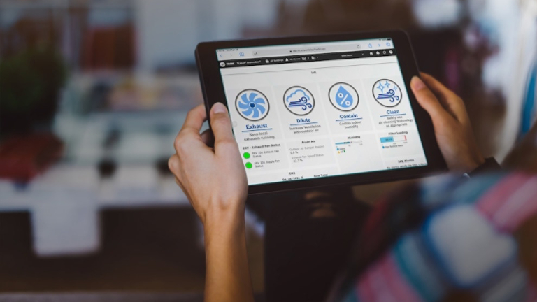 Ensemble IAQ Dashboard on Tablet